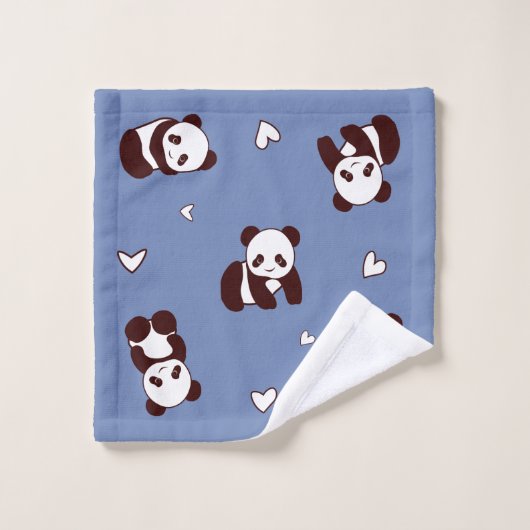 Blauwe panda handdoek (Wasdoekje)