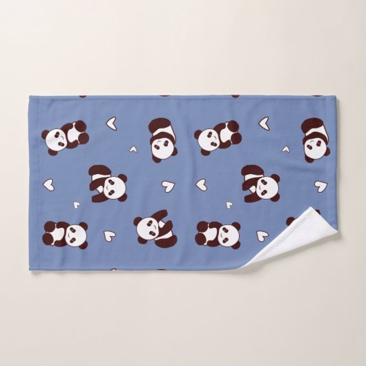 Blauwe panda handdoek (Handdoek)