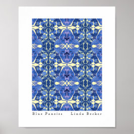 Blauwe Pansies Kunst door Linda Becker Poster