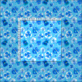 Blauwe pansies waterverf bloemkunststof stof (Delen)