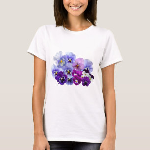 Blauwe Pansy Flowers Floral Spring Pansies T-shirt