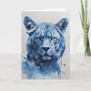 Blauwe Panter Kop Vaderdag Feestdagen Kaart