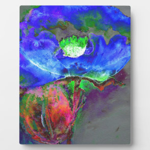 Blauwe papaver, blauwe abstracte bloem fotoplaat