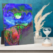 Blauwe papaver, blauwe abstracte bloem fotoplaat (Zijkant)