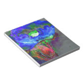 Blauwe papaver, blauwe abstracte bloem notitieblok (Schuin)