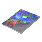 Blauwe papaver, blauwe abstracte bloem notitieblok (Gedraaid)