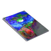 Blauwe papaver, blauwe abstracte bloem notitieboek (Rechterzijde)