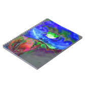 Blauwe papaver, blauwe abstracte bloem notitieboek (Linkerzijde)