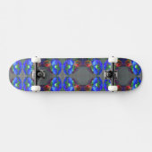 Blauwe papaver, blauwe abstracte bloem skateboard (Horizontaal)