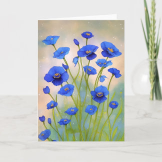 Blauwe papaver kaart