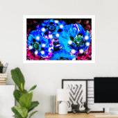 Blauwe papaver poster (Thuiskantoor)