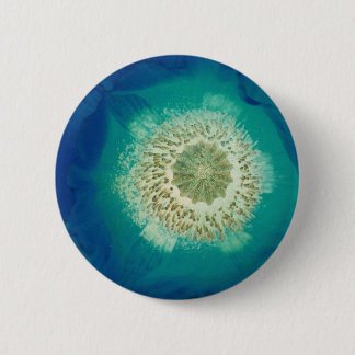 Blauwe papaver ronde button 5,7 cm