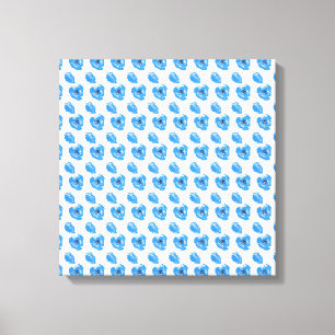 Blauwe papaverbloemen zomerpatroon natuur canvas afdruk