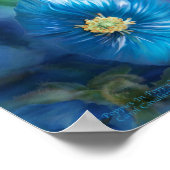 Blauwe papavers in Poster met papavervaas/afdruk (Hoek)