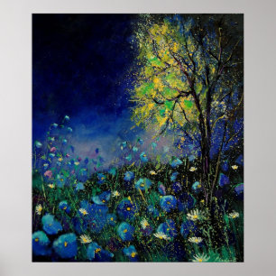 blauwe papegaaien poster