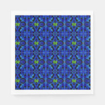 Blauwe papieren servetten