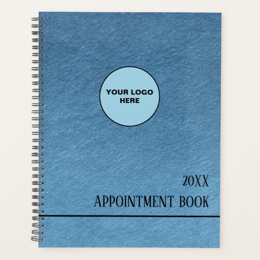 Blauwe papierstructuur planner (Voorkant)