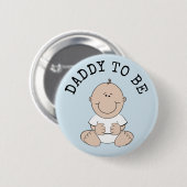 Blauwe pappa om Baby shower Button te worden (Voorkant /achterkant)