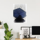 Blauwe paraplu poster (Thuiskantoor)
