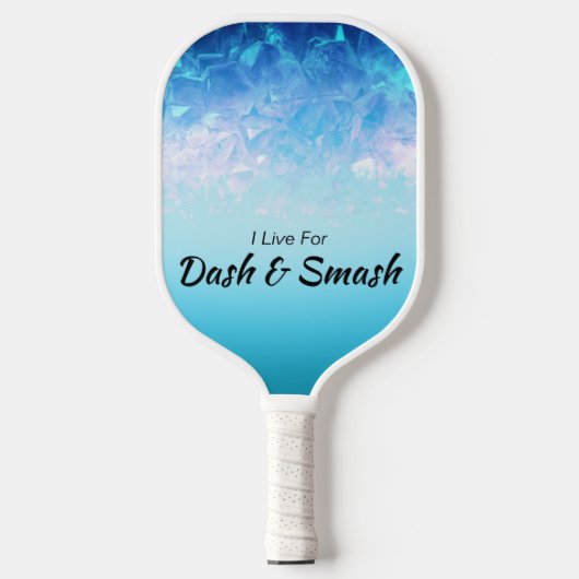 Blauwe Pareltjes Mousserend Ombre Dash & Smash Pickleball Paddle (Voorkant)