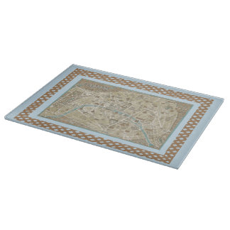 Blauwe PARIS KAART Topiaire Snijplank