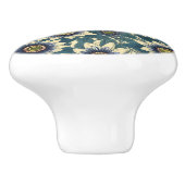 Blauwe Passie Bloem patroon Keramische Knop (Zijkant)