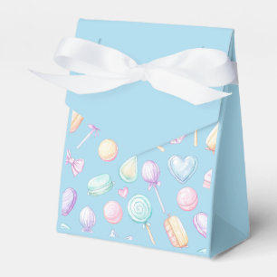 "Blauwe Pastel Ballon- en Hart Favorieten Doos" Bedankdoosjes