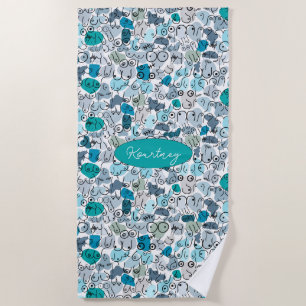 blauwe pastelborst strandlaken