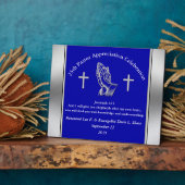  blauwe pastor Appreciation Plaque Fotoplaat (Zijkant)