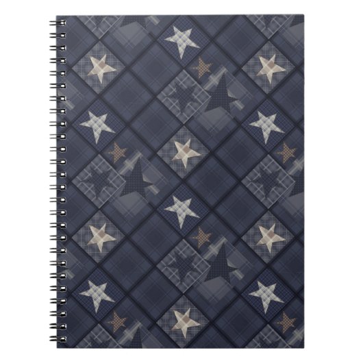Blauwe patchwork notitieboek (Voorkant)