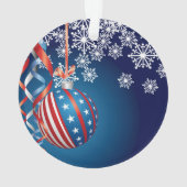 Blauwe patriottische kerst ornament (achterkant)