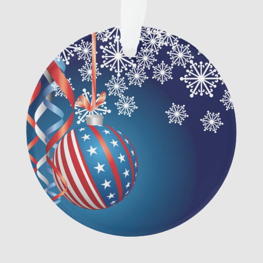 Blauwe patriottische kerst ornament (voorkant)