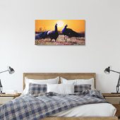 Blauwe pauw canvas afdruk (Insitu (Slaapkamer))