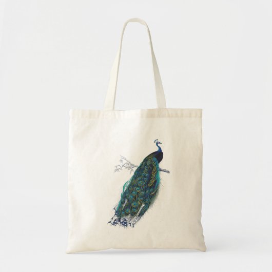 Blauwe Pauw met mooie staartveren Tote Bag (Voorkant)
