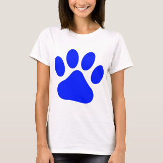 Blauwe pauwprint t-shirt