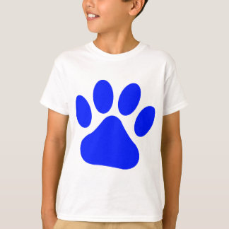 Blauwe pauwprint t-shirt