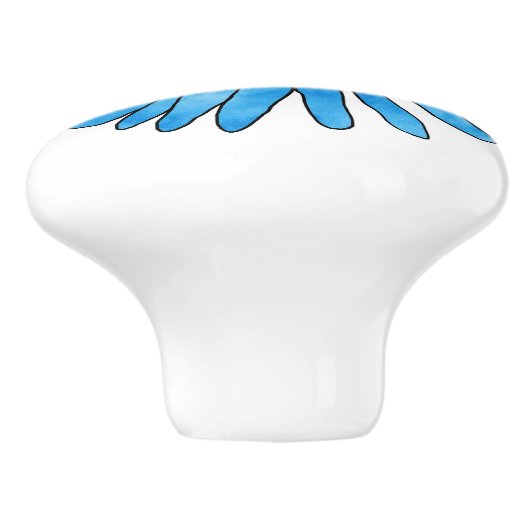 Blauwe pen en Waterverf ventilator Keramische Knop (Zijkant)