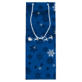 Blauwe pendelbuis en rendierwijn wijn cadeautas (Achterkant)