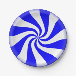 Blauwe peppermint Swirls Paper-Borden Papieren Bordje