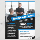 Blauwe Personal Trainer en Fitness Coaching Flyer (Voorkant)