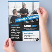 Blauwe Personal Trainer en Fitness Coaching Flyer (Hand)