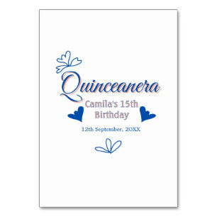 Blauwe perzik quinceanera 15e verjaardag rustieke kaart