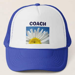 Blauwe petten van de Coach White Daisy Flower Scho