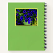 BLAUWE PETUNIAS IN GROENE POT NOTITIEBOEK (Achterkant)