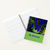 BLAUWE PETUNIAS IN GROENE POT NOTITIEBOEK (Binnen)