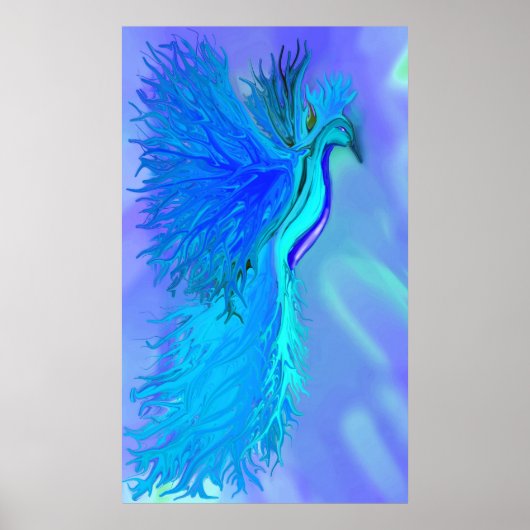 Blauwe Phoenix print (Voorkant)
