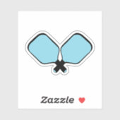 Blauwe Pickleball Paddles Sticker (Vel)
