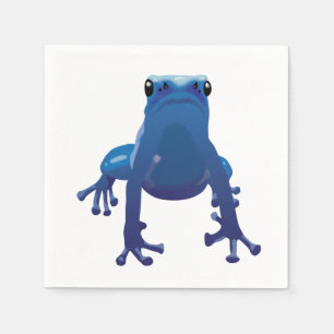 Blauwe pijl kikker servetten