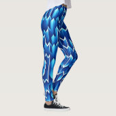 Blauwe pijlen en lijnen geometrisch patroon leggings (Rechts)