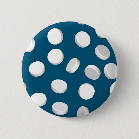 blauwe pillen ronde button 5,7 cm (Voorkant)